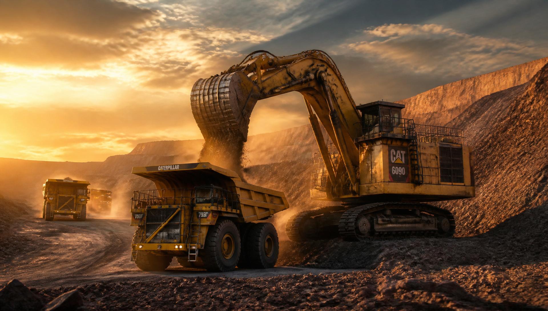Heavy mining equipment at work